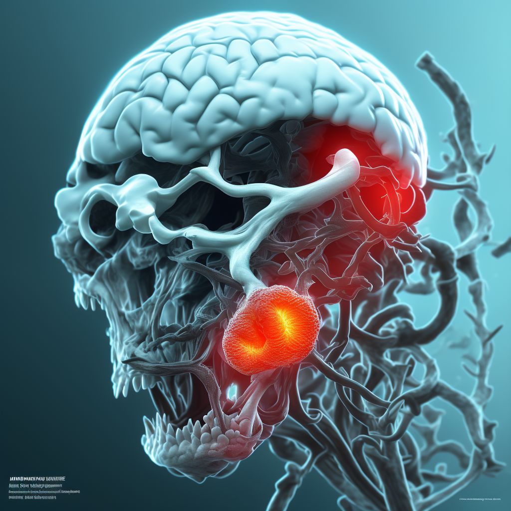 Monoplegia of lower limb following unspecified cerebrovascular disease digital illustration