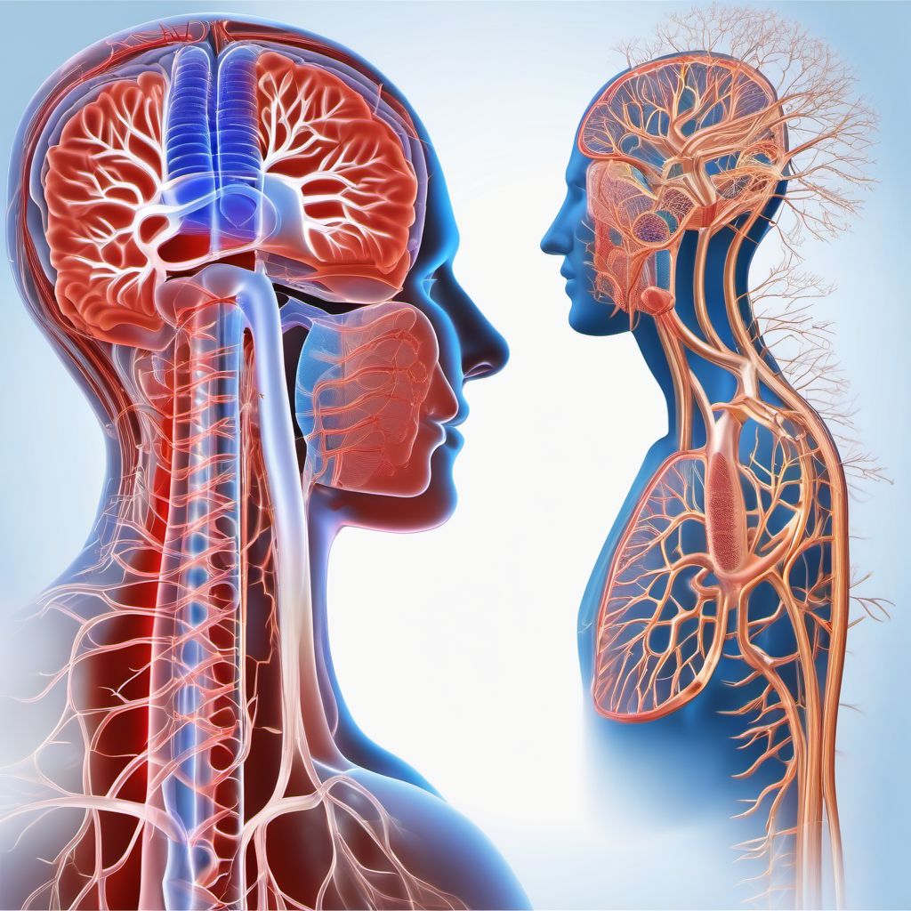 Hemiplegia and hemiparesis following unspecified cerebrovascular disease digital illustration