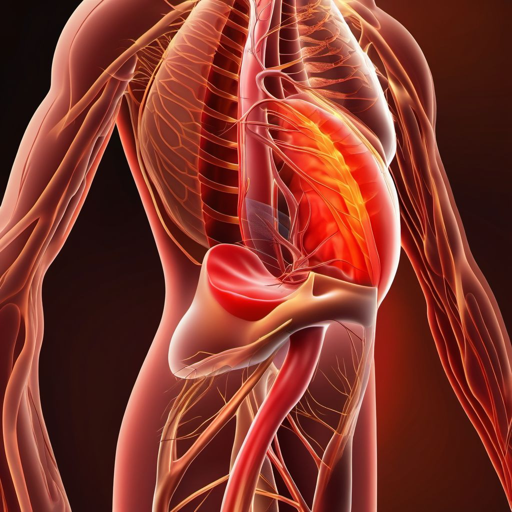 Atherosclerosis of unspecified type of bypass graft(s) of the extremities digital illustration