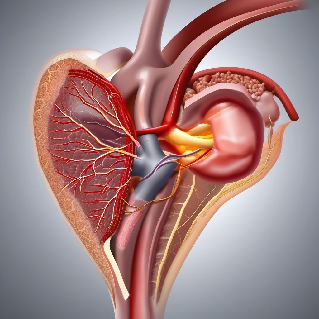 Atherosclerosis of unspecified type of bypass graft(s) of the extremities with rest pain digital illustration