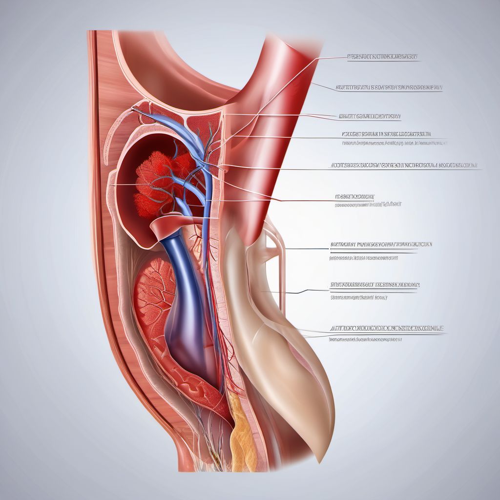 Atherosclerosis of autologous vein bypass graft(s) of the extremities with rest pain digital illustration