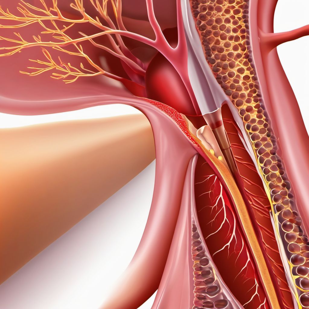 Atherosclerosis of nonautologous biological bypass graft(s) of the extremities intermittent claudication digital illustration