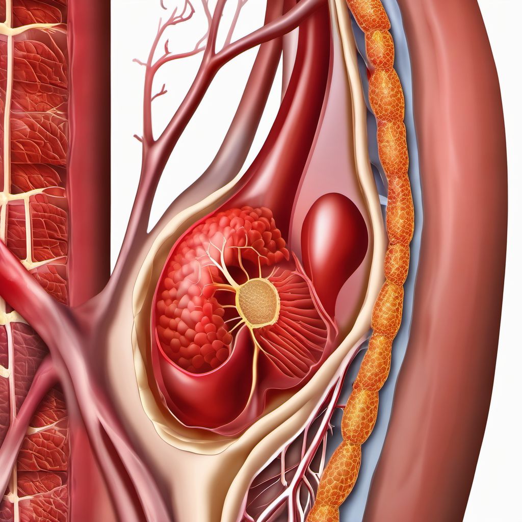 Atherosclerosis of nonautologous biological bypass graft(s) of the extremities with rest pain digital illustration