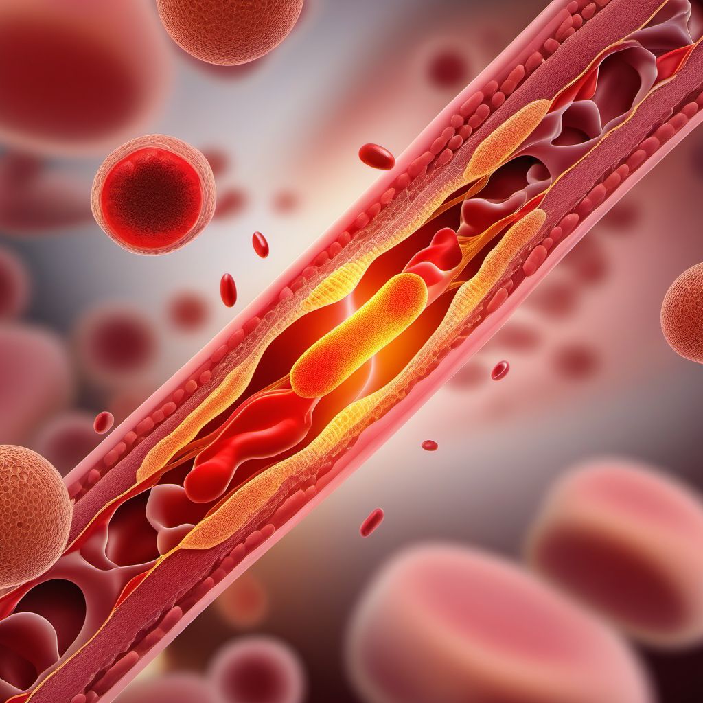 Atherosclerosis of nonautologous biological bypass graft(s) of other extremity with ulceration digital illustration