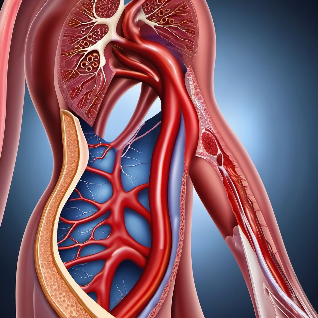 Atherosclerosis of nonbiological bypass graft(s) of the extremities with rest pain digital illustration