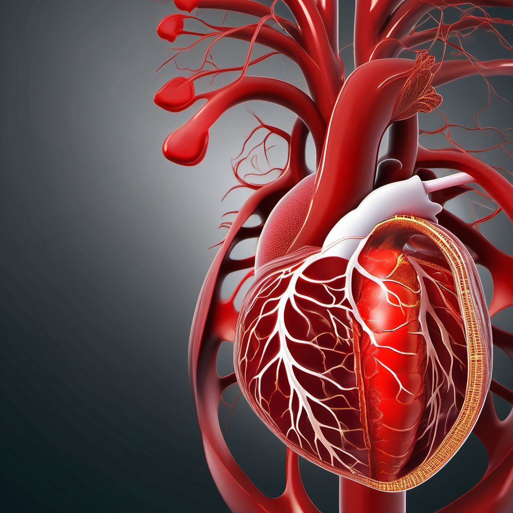 Thoracic aortic aneurysm, ruptured digital illustration