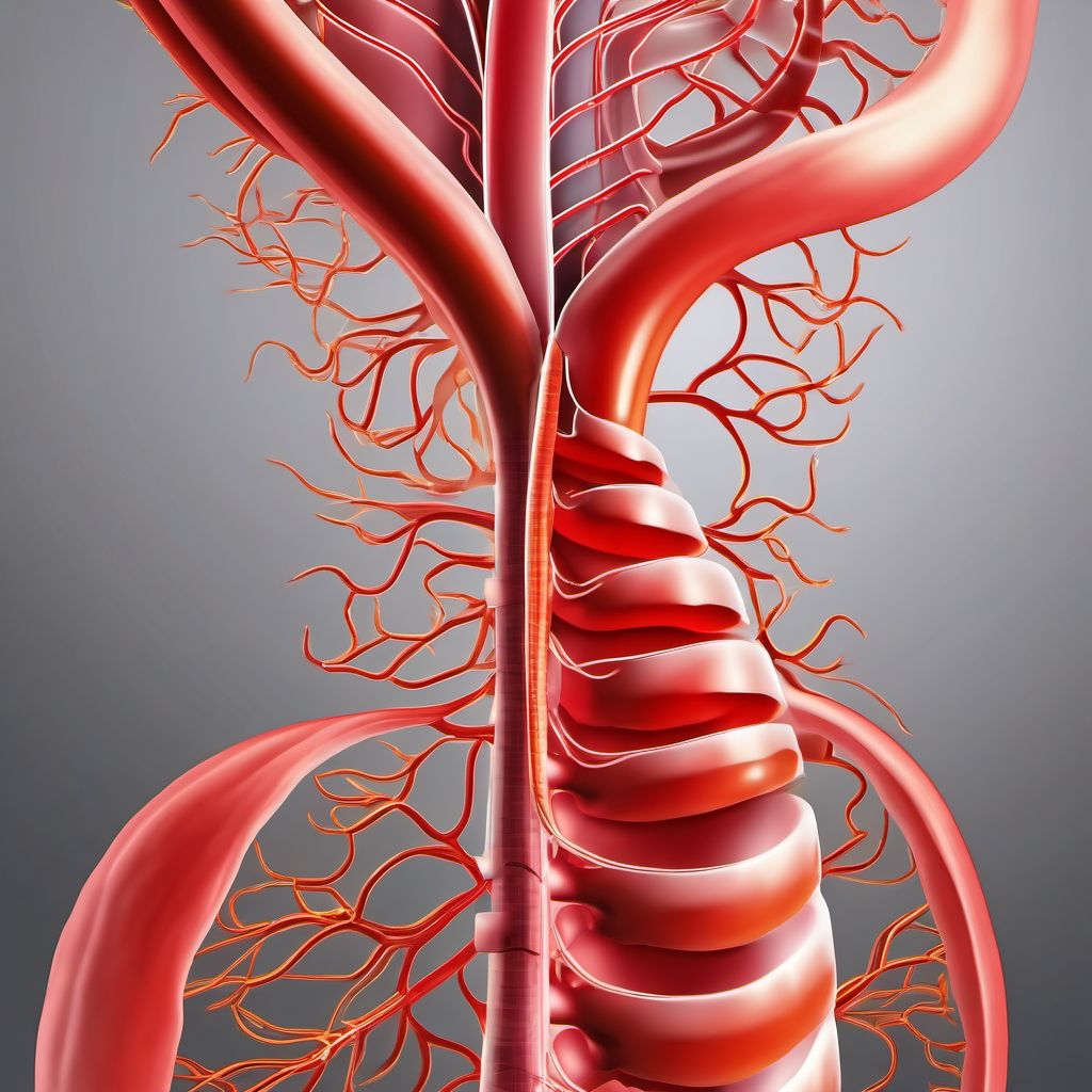 Thoracoabdominal aortic aneurysm, ruptured digital illustration