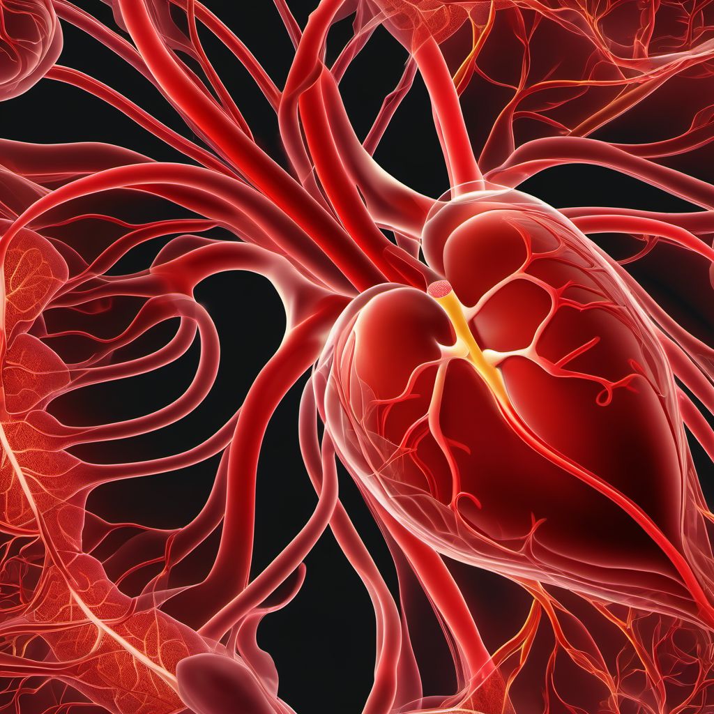 Embolism and thrombosis of abdominal aorta digital illustration