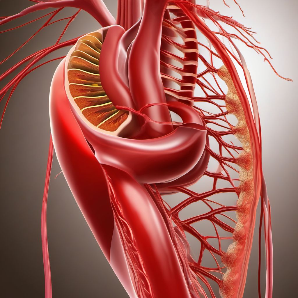 Embolism and thrombosis of iliac artery digital illustration