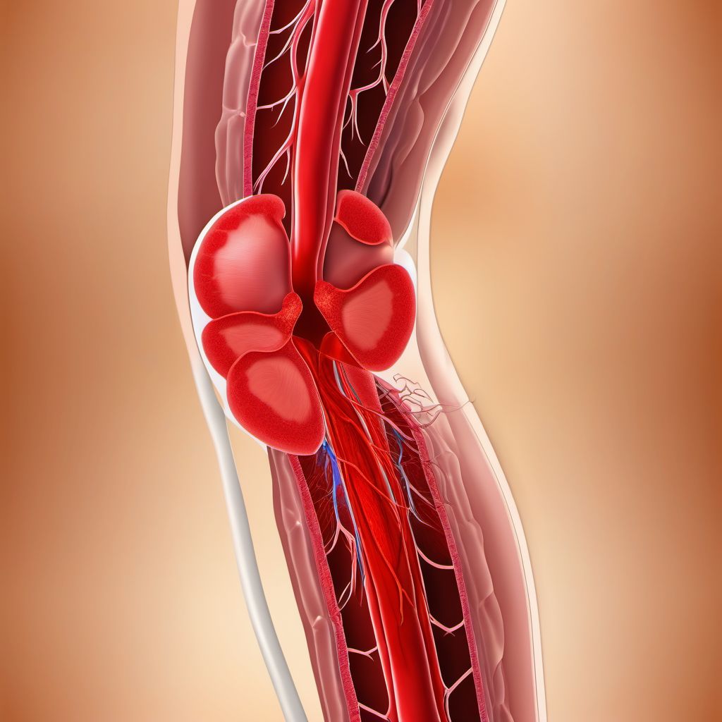 Acute embolism and thrombosis of deep veins of lower extremity digital illustration