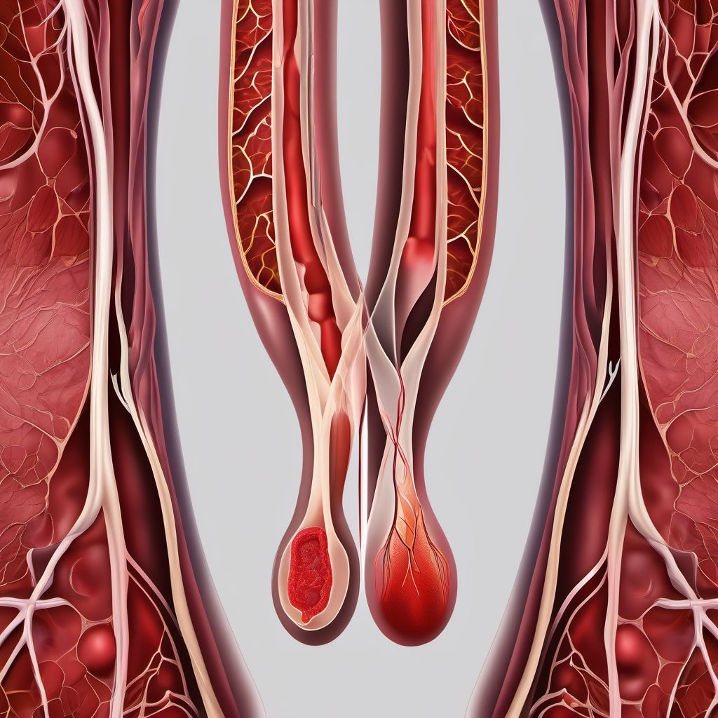 Acute embolism and thrombosis of unspecified deep veins of lower extremity digital illustration