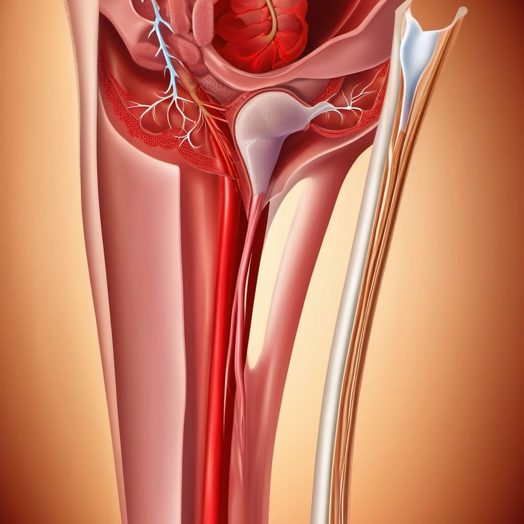 Acute embolism and thrombosis of femoral vein digital illustration