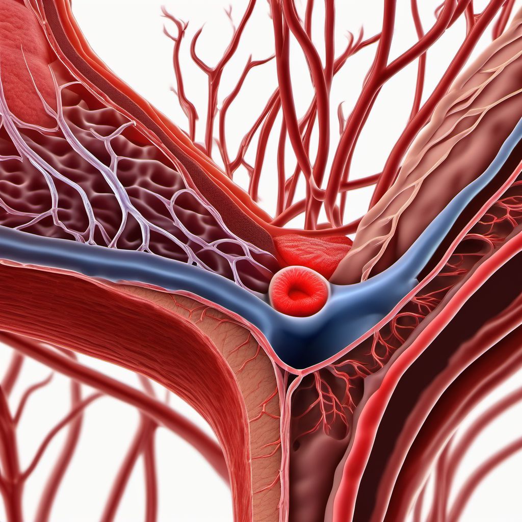 Acute embolism and thrombosis of tibial vein digital illustration