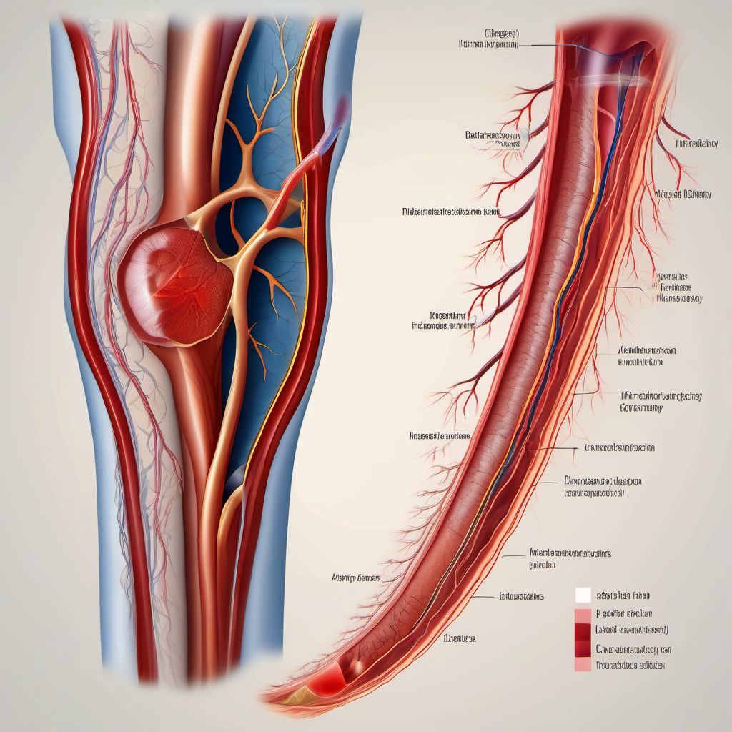 Acute embolism and thrombosis of unspecified deep veins of distal lower extremity digital illustration