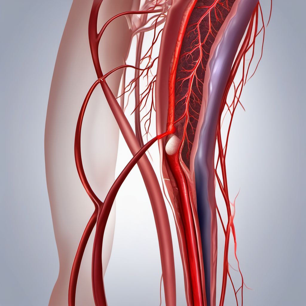 Chronic embolism and thrombosis of deep veins of lower extremity digital illustration