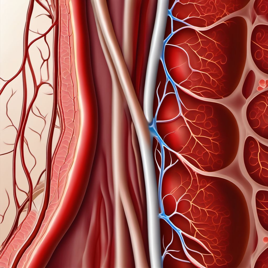 Chronic embolism and thrombosis of tibial vein digital illustration