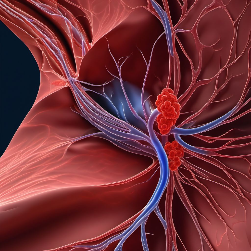 Acute embolism and thrombosis of axillary vein digital illustration