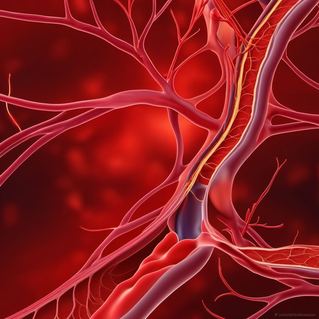 Chronic embolism and thrombosis of axillary vein digital illustration