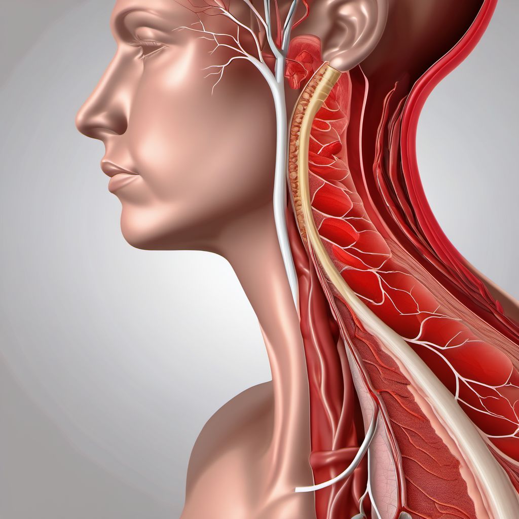 Chronic embolism and thrombosis of internal jugular vein digital illustration