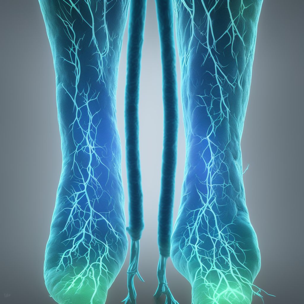 Varicose veins of lower extremities with ulcer digital illustration