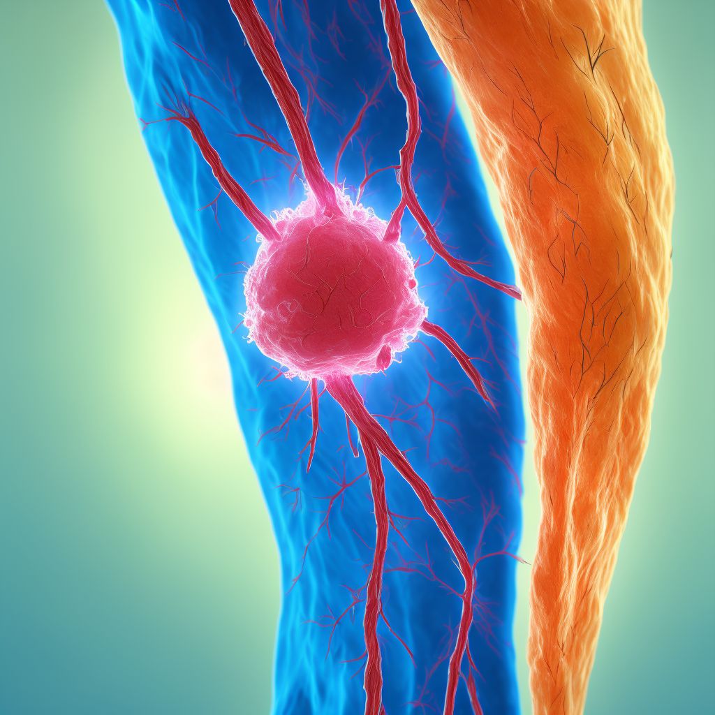 Varicose veins of right lower extremity with both ulcer and inflammation digital illustration