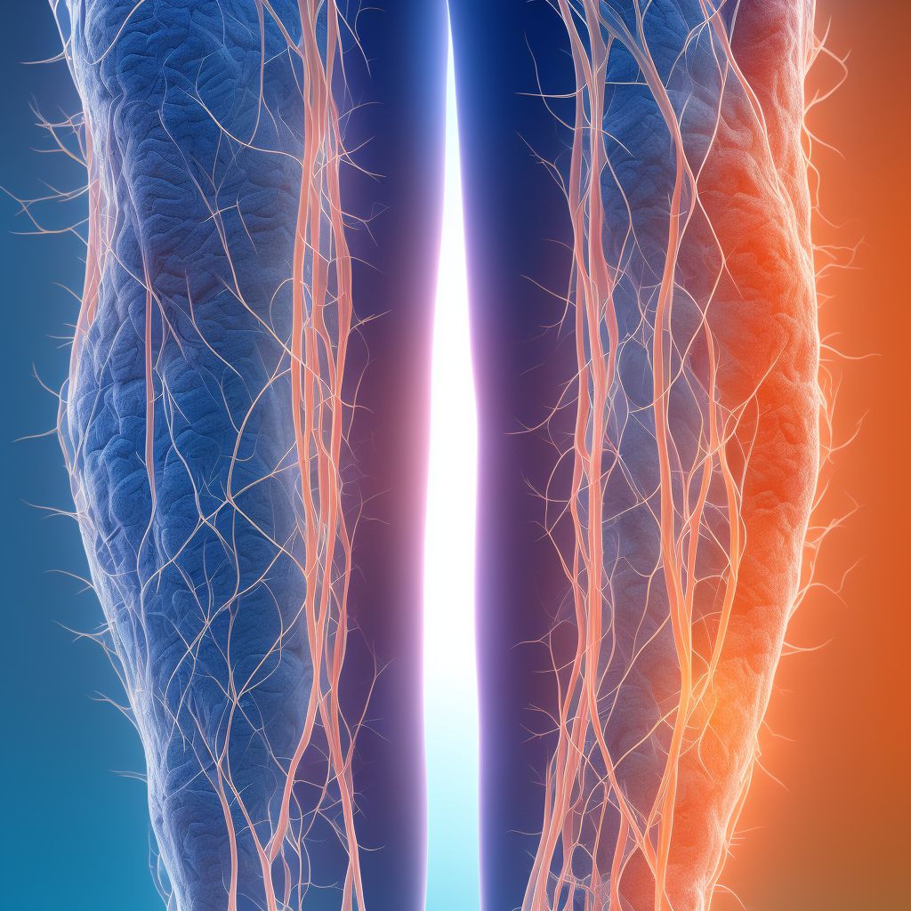 Varicose veins of lower extremities with pain digital illustration