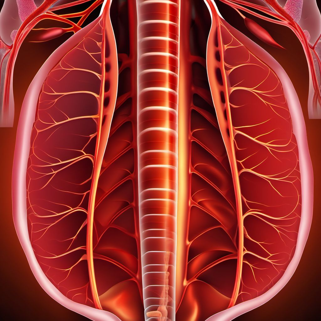 Secondary esophageal varices digital illustration