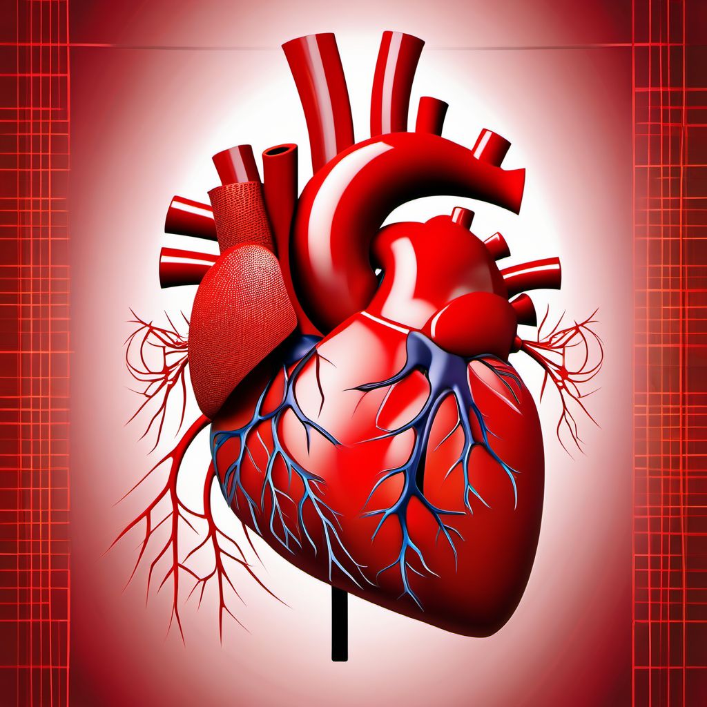 Postprocedural cardiac insufficiency digital illustration