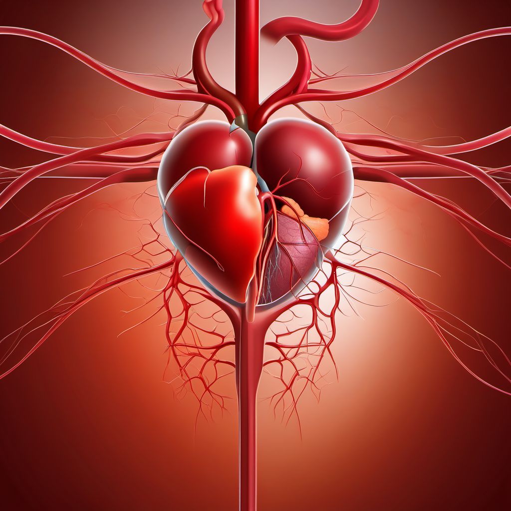 Intraoperative hemorrhage and hematoma of a circulatory system organ or structure complicating a procedure digital illustration