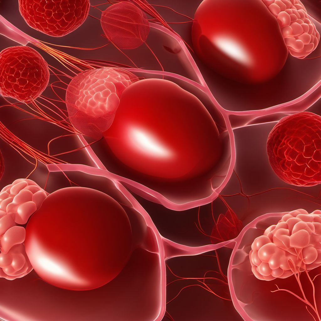 Intraoperative hemorrhage and hematoma of a circulatory system organ or structure complicating a circulatory system procedure digital illustration