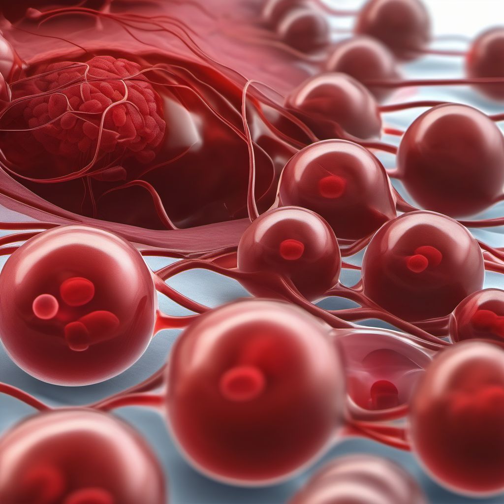 Intraoperative hemorrhage and hematoma of a circulatory system organ or structure complicating other procedure digital illustration