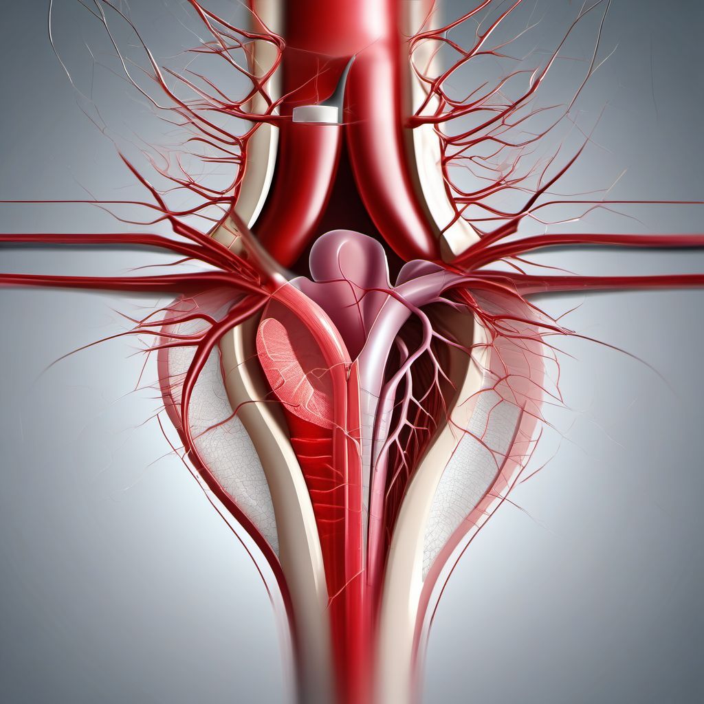 Accidental puncture and laceration of a circulatory system organ or structure during a procedure digital illustration