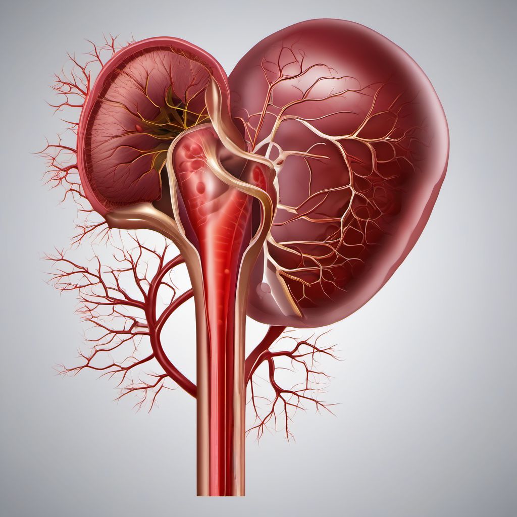 Postprocedural hemorrhage, hematoma and seroma of a circulatory system organ or structure following a procedure digital illustration