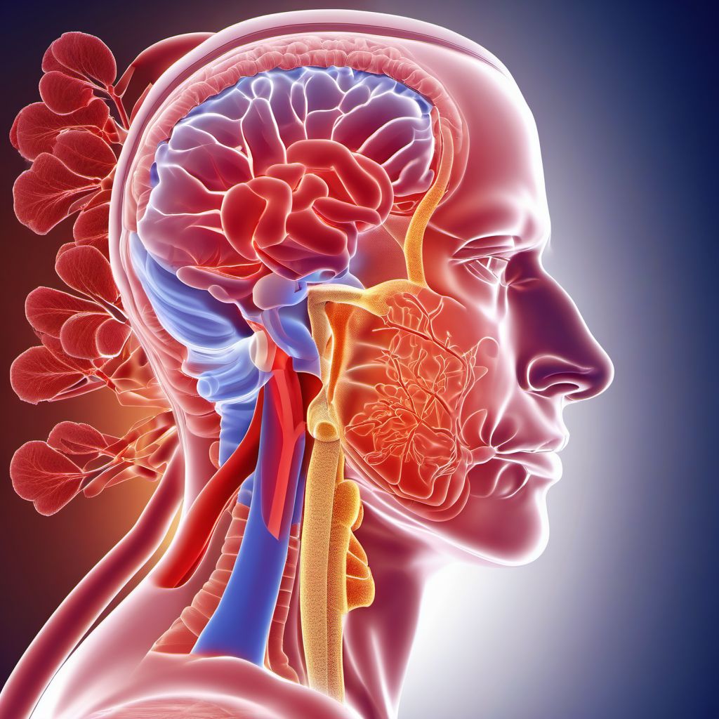 Acute frontal sinusitis digital illustration