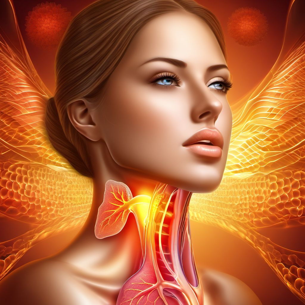 Acute laryngitis and tracheitis digital illustration