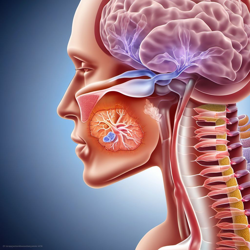 Acute epiglottitis digital illustration