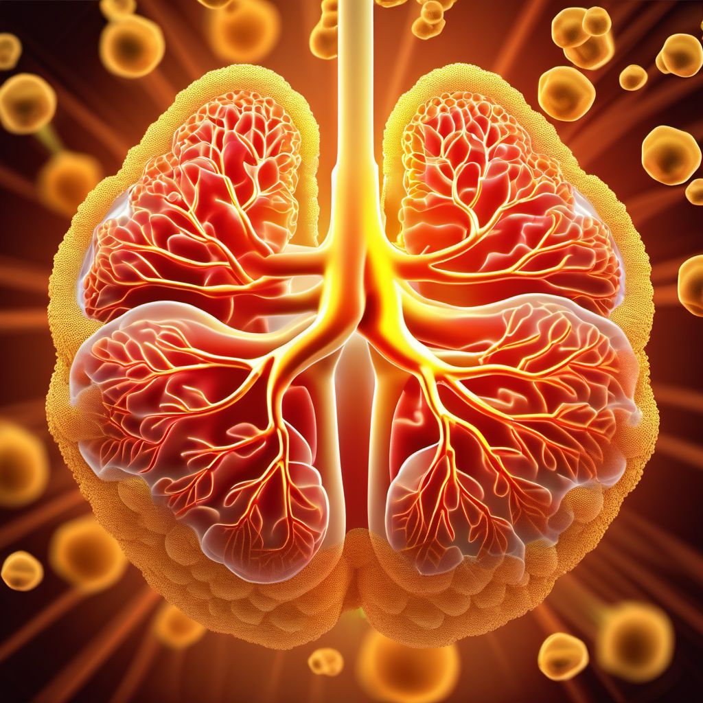 Pneumonia due to staphylococcus aureus digital illustration