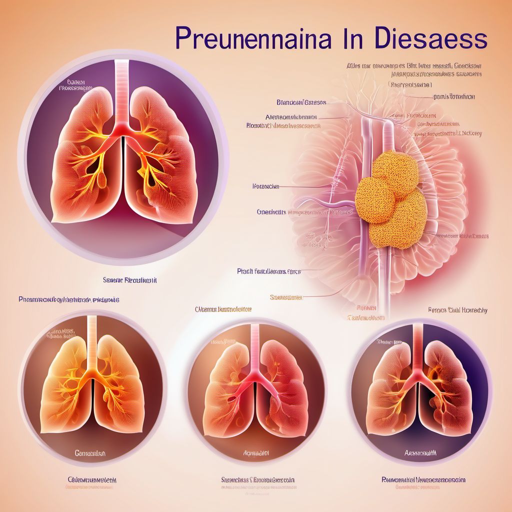 Pneumonia in diseases classified elsewhere digital illustration