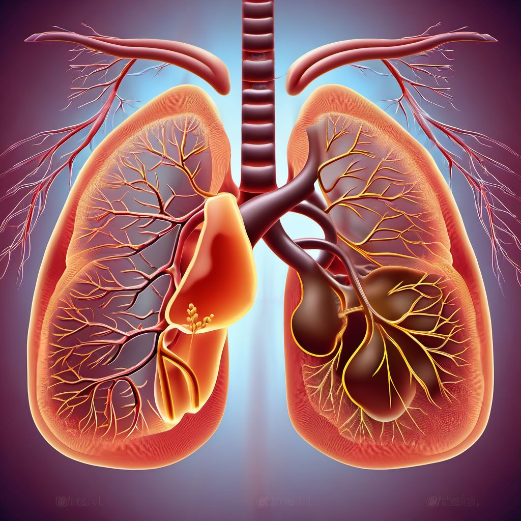 Acute bronchitis digital illustration