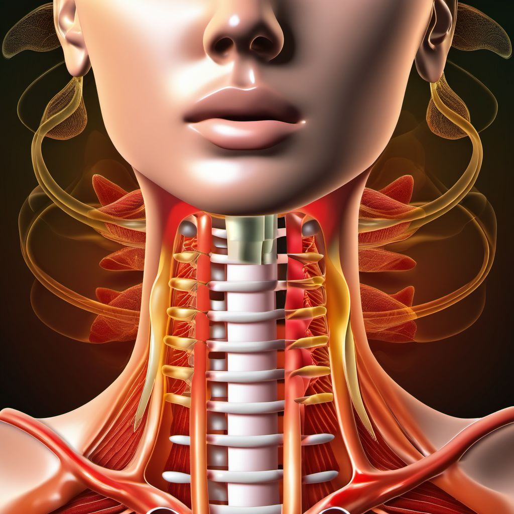 Chronic laryngitis and laryngotracheitis digital illustration