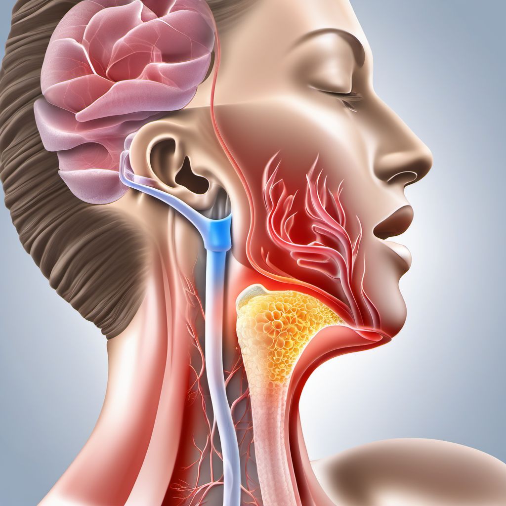 Laryngeal spasm digital illustration