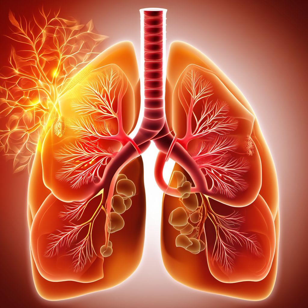 Bronchitis, not specified as acute or chronic digital illustration