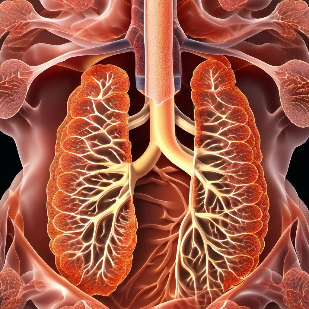 Pneumoconiosis due to asbestos and other mineral fibers digital illustration