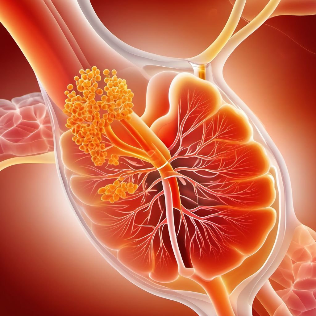 Pneumonitis due to solids and liquids digital illustration