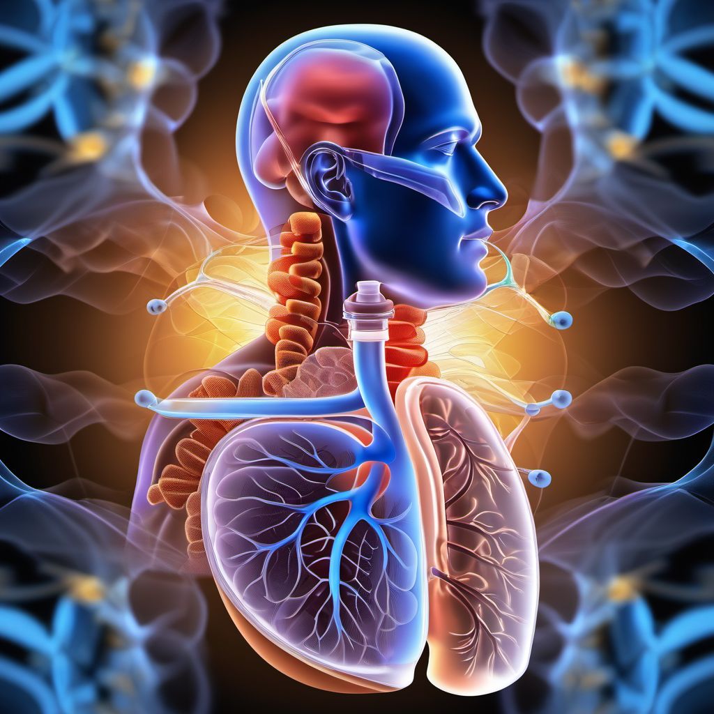 Chemical pneumonitis due to anesthesia digital illustration