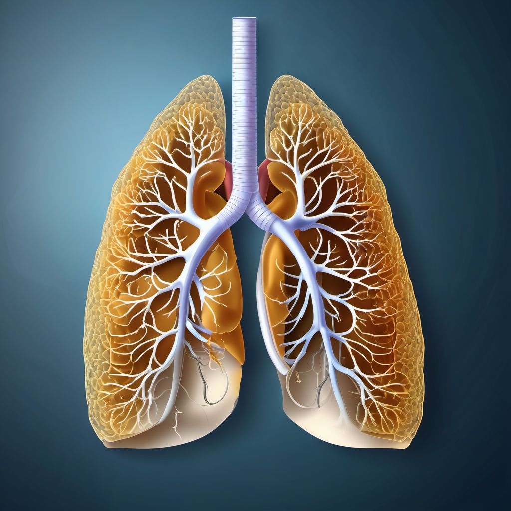 Interstitial emphysema digital illustration