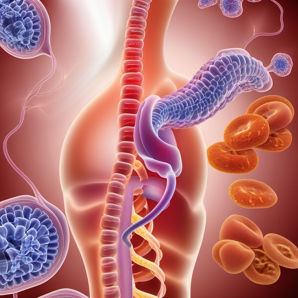 Gastro-esophageal reflux disease digital illustration