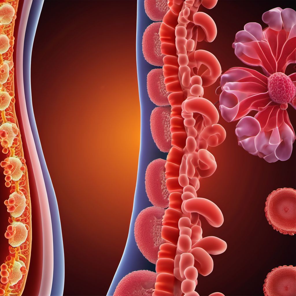 Left sided colitis with complications digital illustration