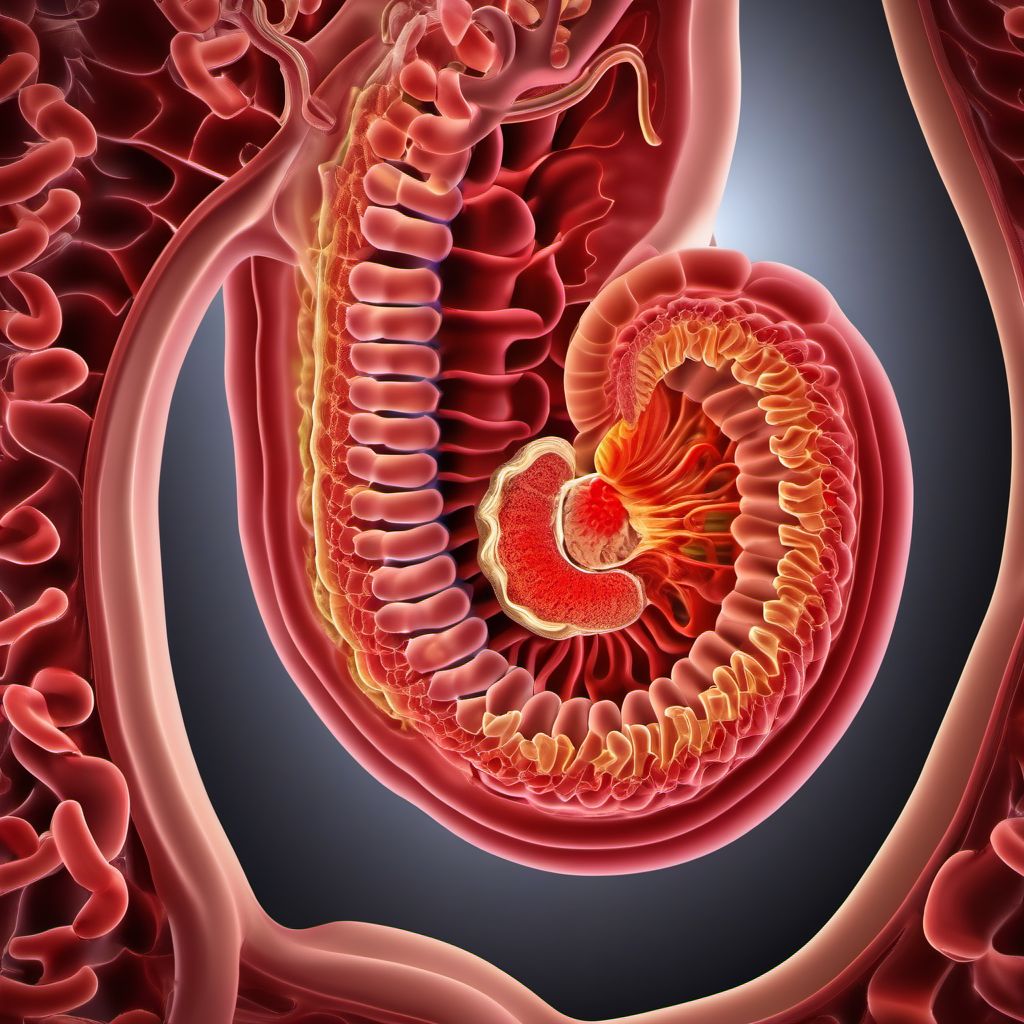 Acute infarction of small intestine digital illustration