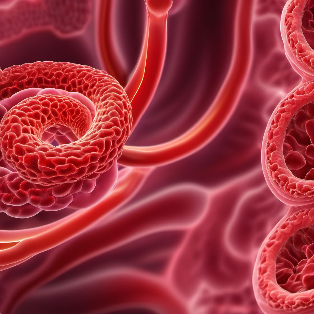 Acute (reversible) ischemia of intestine, part unspecified digital illustration